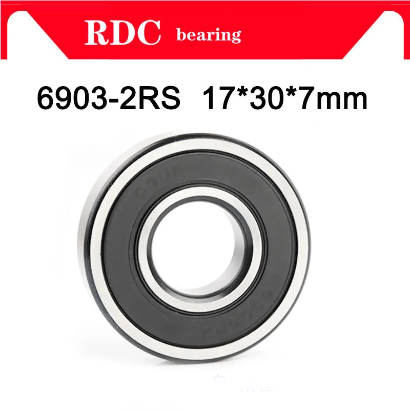 5pcs 6903-2RS 17x30x7 mm Black Rubber Sealed Ball Bearing Bearings 6903RS