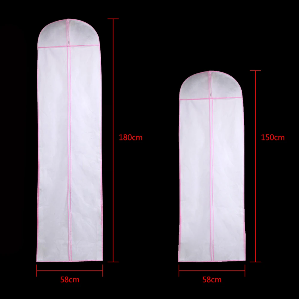 150/180 см длинный высококачественный Длинный Шлейф Свадебное платье мешок-Пыльник вечернее платье пылезащитный чехол сумка для хранения свадебной одежды