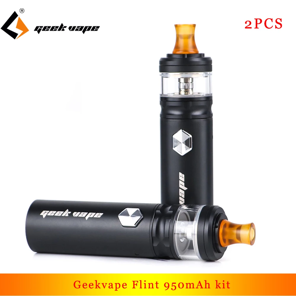 

2pcs/lot Geekvape Flint IPX5 super compact kit 1000mAh Vape Pen Vaporizer with 2ml atomizer E Cigarette Kit for nicotine salt