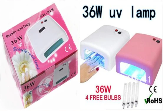 Лидер продаж 1 шт 120 s 36 Вт 110 В/220 В гель отверждения Nail Art УФ лампы (4x9 лампа 365nm) secadores