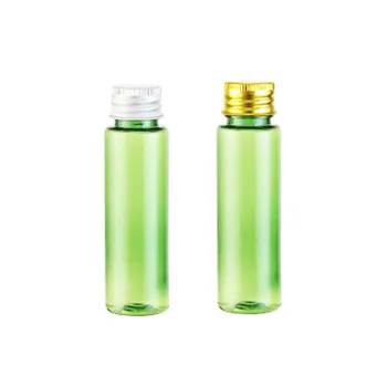 

50pcs 30ml Aluminum Cap Screw Top Cover Green Bottles Toilet Containers Refillable PET Plastic Empty Bottle for Skin Care