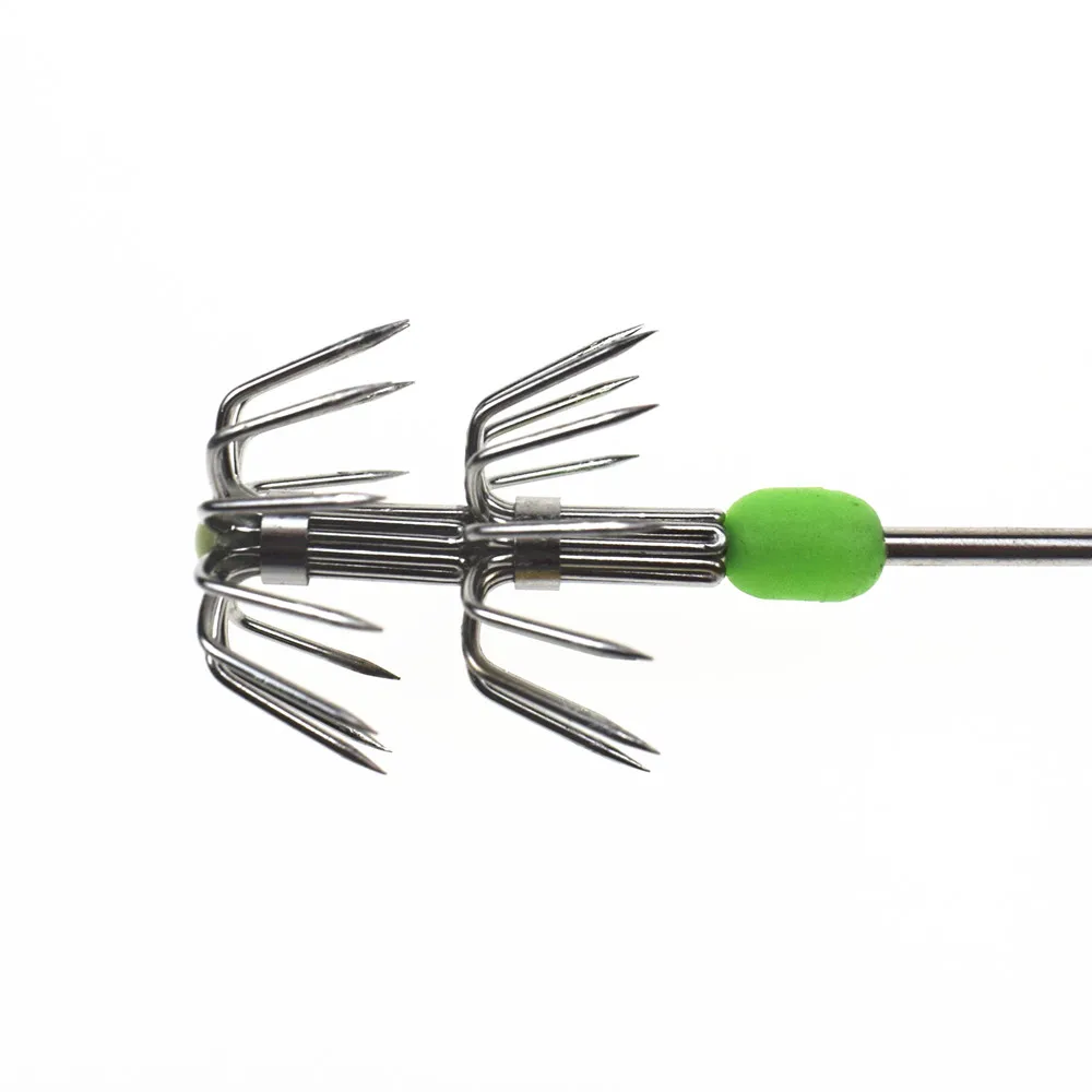 10pcs stainless steel Double Layers umbrella Squid cuttlefish octopus Fishing Hooks Jigging Fishhook