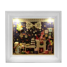 DIY кукольный домик фоторамка Деревянная Miniatura украшение для мебели сборка украшение для дома ручной работы мечта путешествия лес строительные игрушки