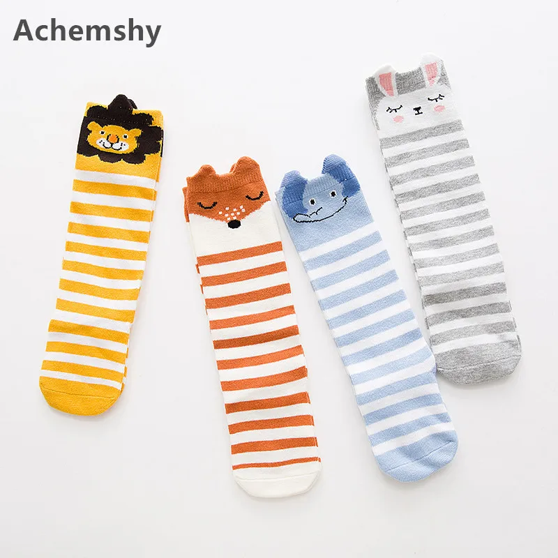 

0-3 Y Autumn Winter Cotton Baby Socks Cute Stereo Animals Heart Long Tube Socks Boys Girls Newborn Infant Knee High Socks