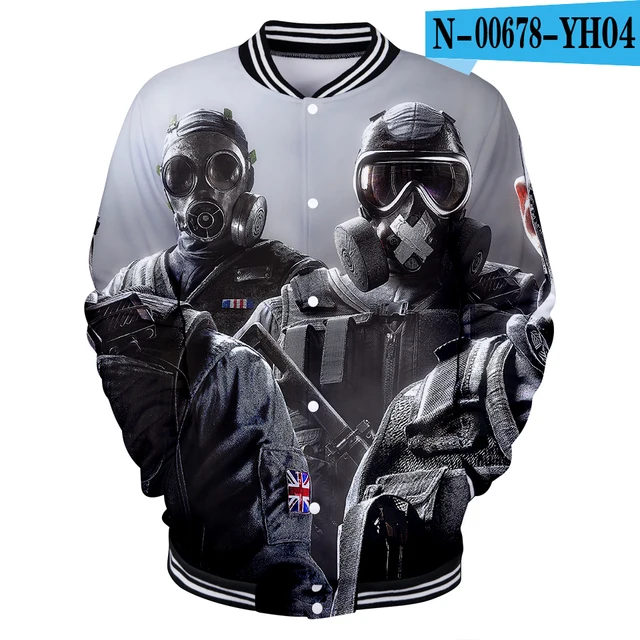 New 3d Baseball Jacket Fashion Rainbow Six Siege Printed Men Women Hoodie Sweatshirt Casual Long