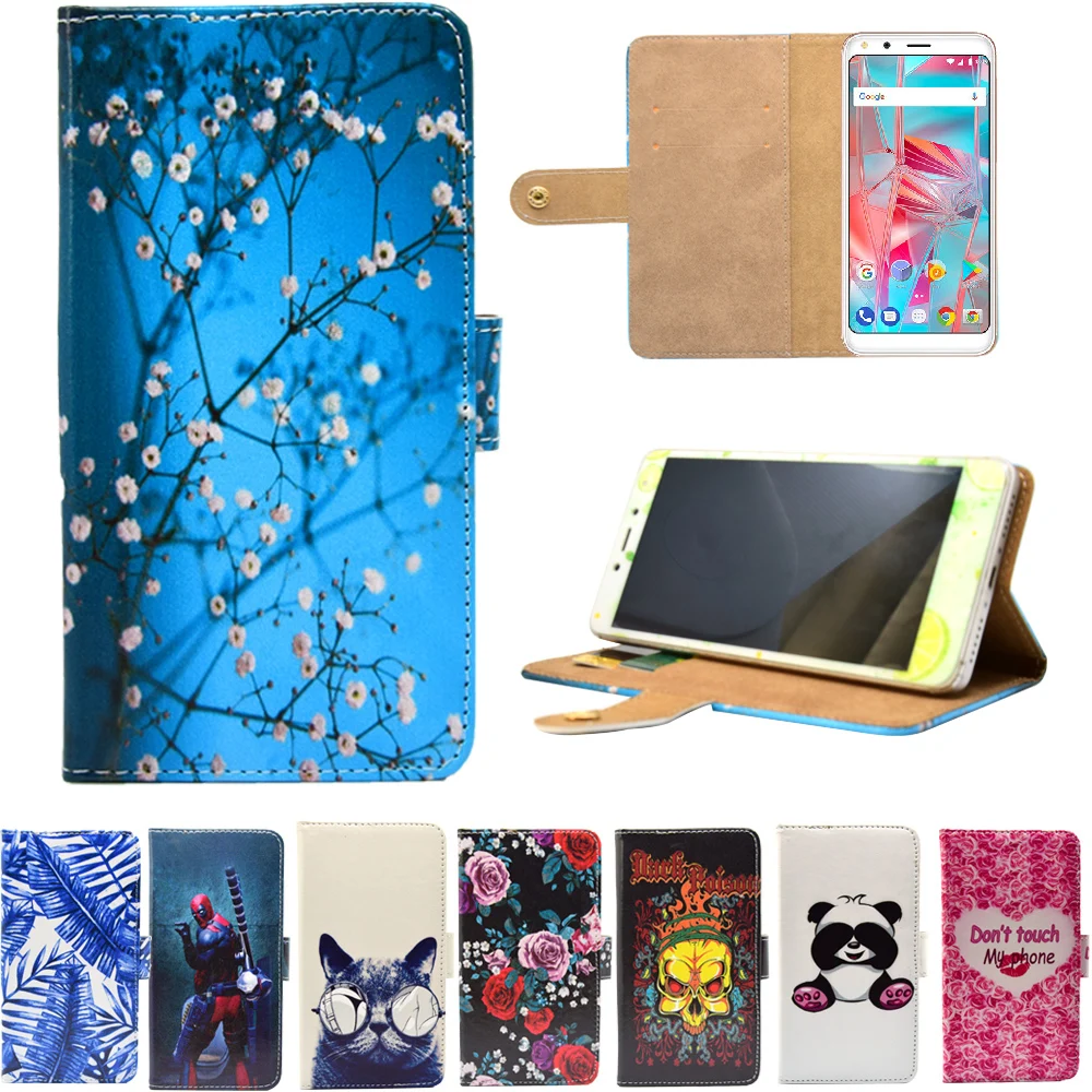 

PU Leather Phone Case Cartoon Cases Flip Wallet Stand Cover for BQ BQ-5301 Strike View