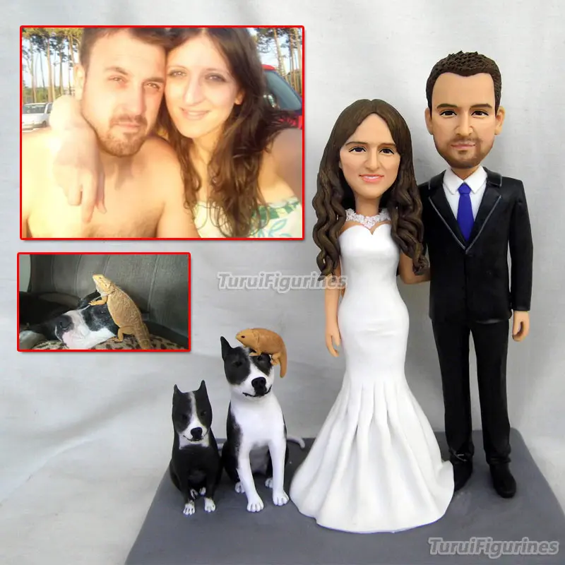 Personalised Polymer Clay Wedding  Cake  Toppers 