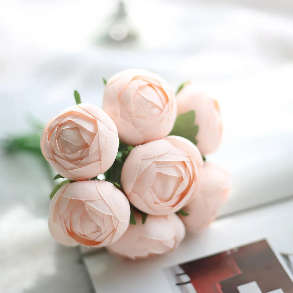 Cheap Artificial Flower High Quality for Wedding 1 Bunch 7 Heads Fake Round Rose Bouquet Flower for Wedding Home Party Decor Cheap Artificial Flower High Quality for Wedding 1 Bunch 7 Heads Fake Round Rose Bouquet Flower for Wedding Home Party Decor