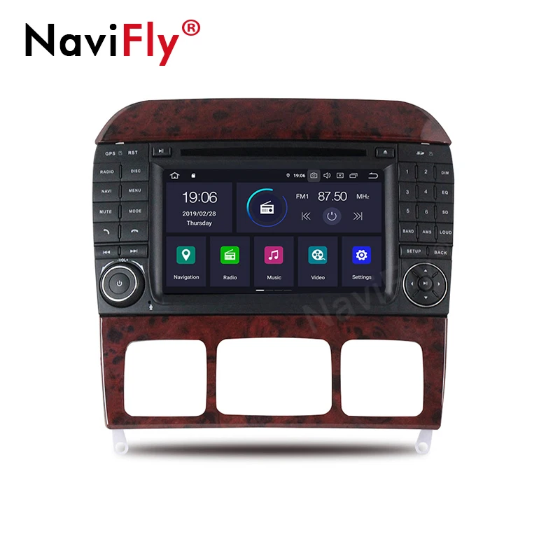 Discount NAVIFly! 2 Din Android 9.0 Car dvd multimedia player GPS For Mercedes-Benz S-Class W220 S280 S320 S430 S500 S55 W215 WIFI FM RDS 1