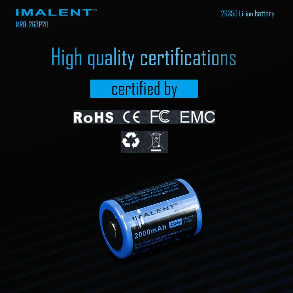 Imalent оригинальный MRB 263P20 26350 2000 мАч высокомощный аккумулятор литий ионные