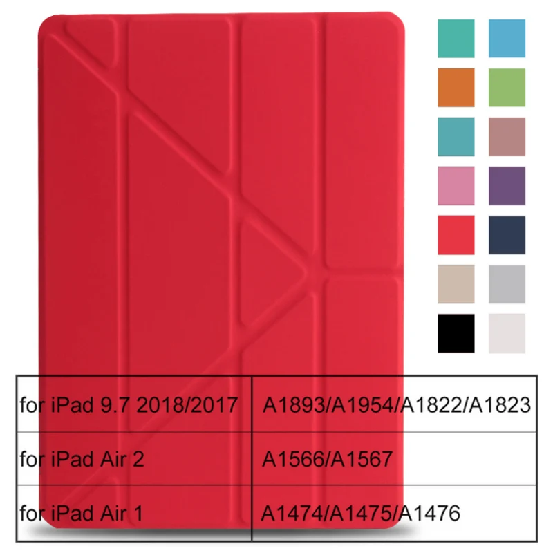 Чехол для iPad Air флип чехол Подставка для iPad 5 6 9,7 2017 2018 из искусственной кожи чехол для iPad Air 2 smart cover A1822 A1823 A1566 A1954