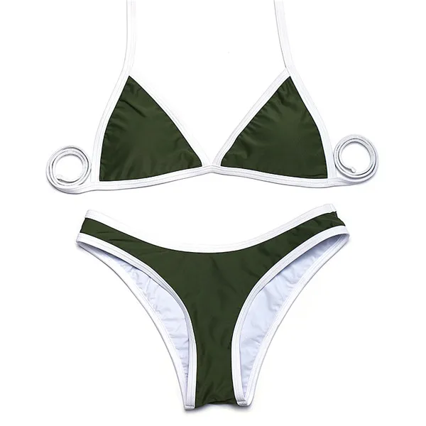 Trangel купальный костюм, одежда для плавания, бикини, женские одноцветные бразильские купальники, бикини, женский купальный костюм, женский купальный костюм - Цвет: green