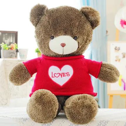 Kawaii, 100 см, объятия, мишка, плюшевый мишка, плюшевые игрушки, куклы, детские игрушки, милый плюшевый медведь в свитере, подружки, подарок на свадьбу - Цвет: 3