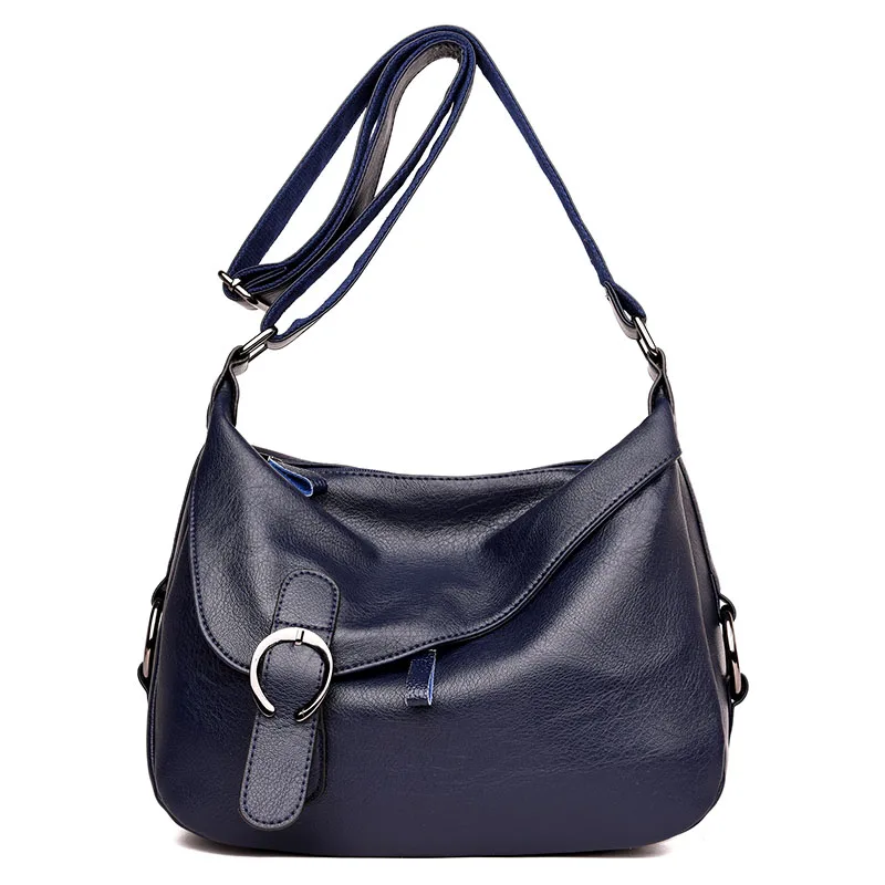 Высококачественная женская кожаная сумка через плечо, женская сумка, сумки через плечо для женщин, сумка-мессенджер, дизайнерские сумки - Цвет: Blue