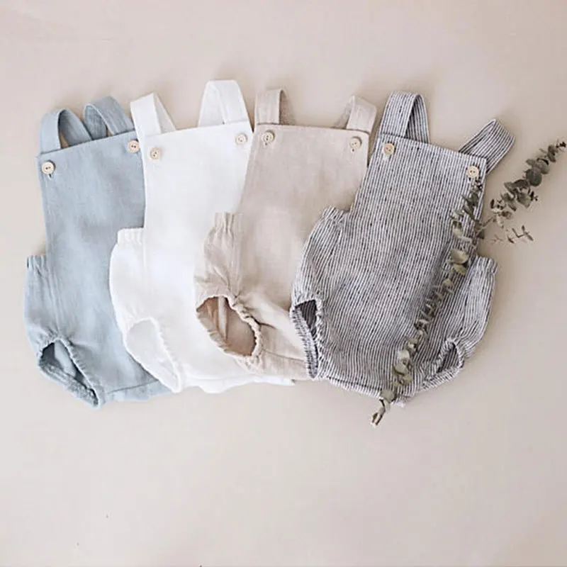 

Lovely Baby Boys Summer Romper Infant Girl Solid Rompers New Baby Lovely One-pieces Kids Boy Suspender Romper 45