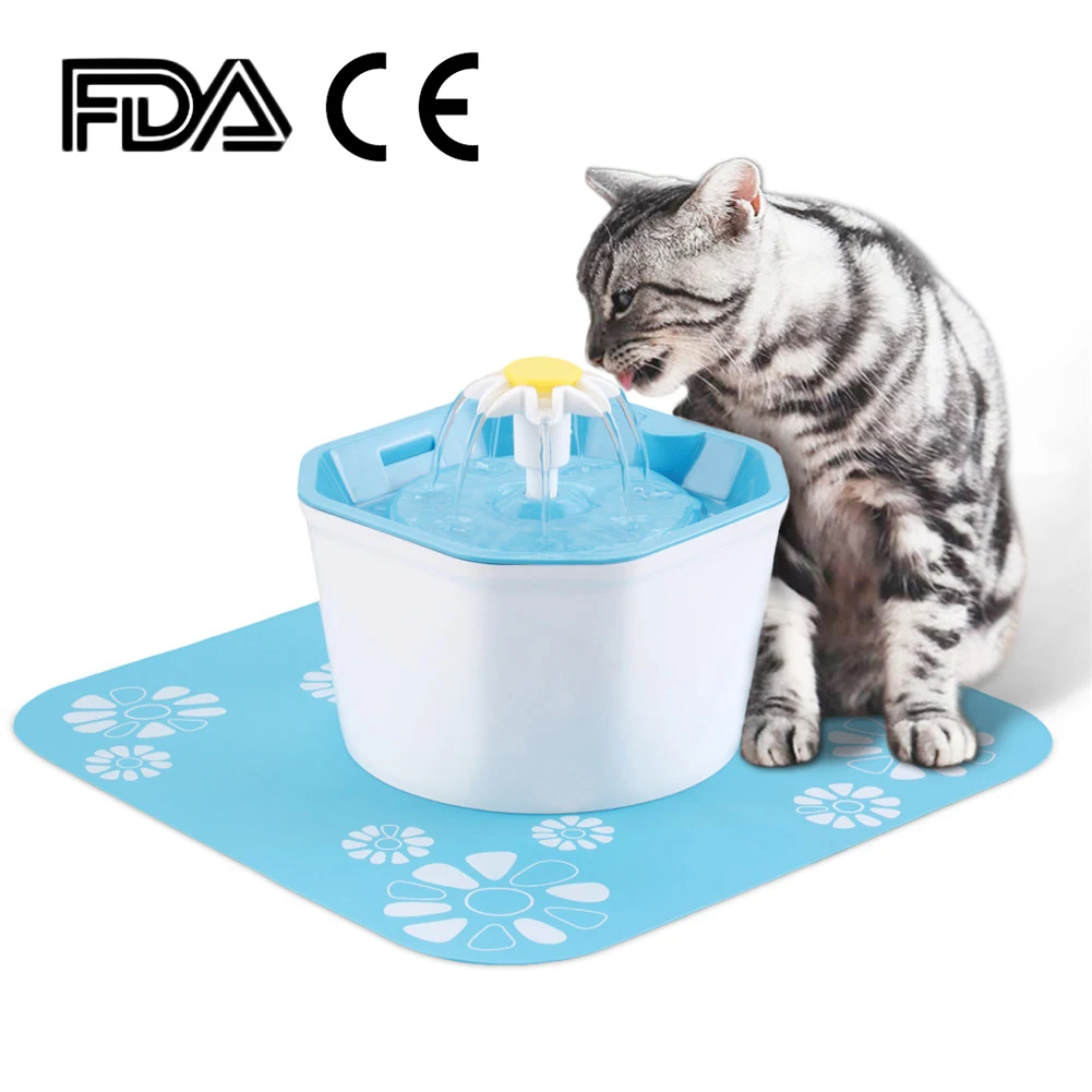 1.6L автоматический кошачий фонтан Электрический бесшумный питатель для воды для собак поилка для домашних животных диспенсер для питья домашних животных с угольным фильтром