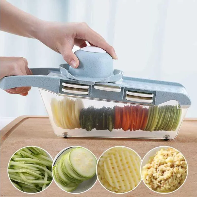 

Vegetable Cutter Grater 6 Blades Shredder Multi-functional Vegetable Grater Shredder Slicer Cutter Set Kitchen Gadgets