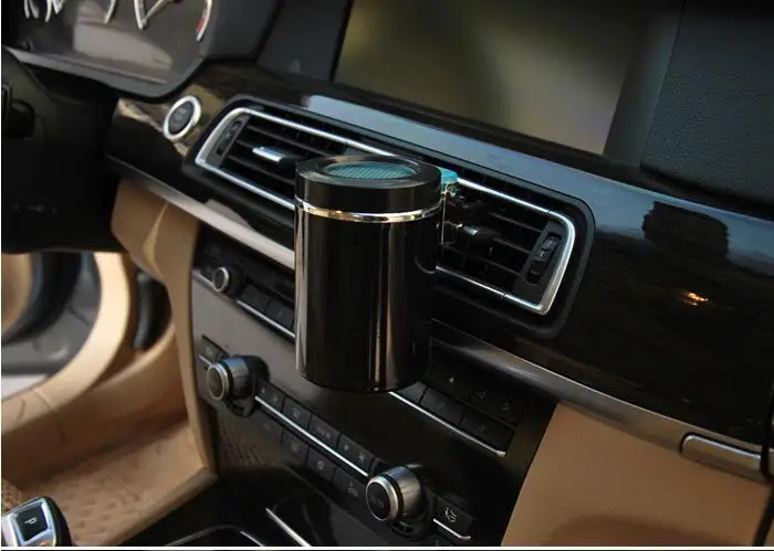 

Cup Holder Cigarette Ashtray Portable Auto Car Smokeless Stand with Blue LED Light (Black) / Free Shipping