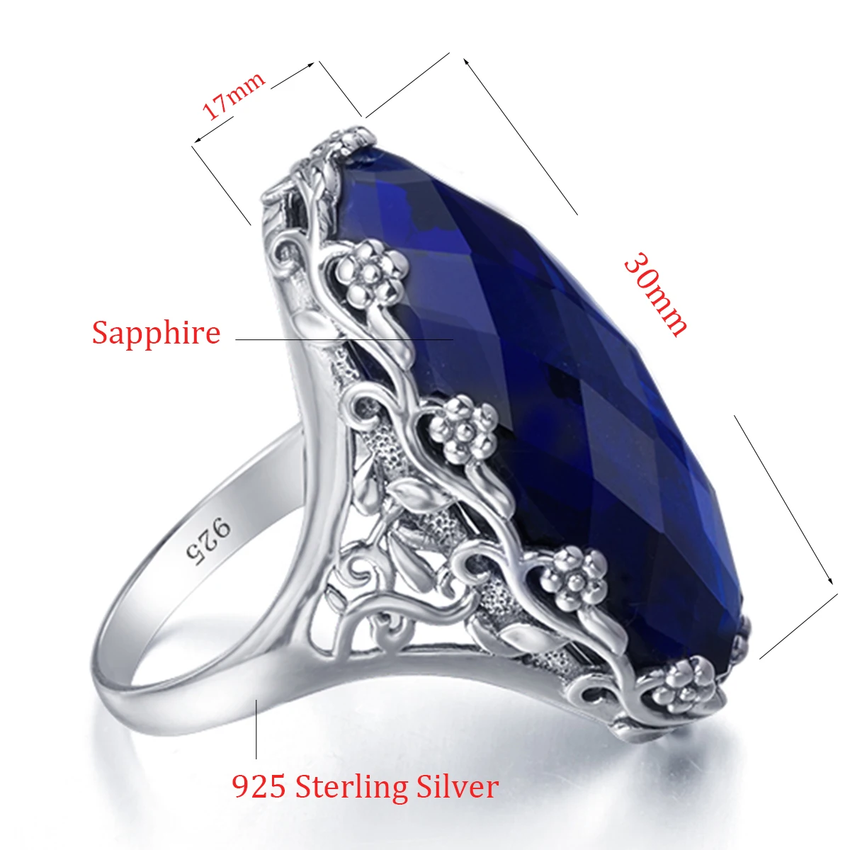 Женское Винтажное кольцо Szjinao из серебра 925 пробы с сапфировым стеклом|ring for|rings for