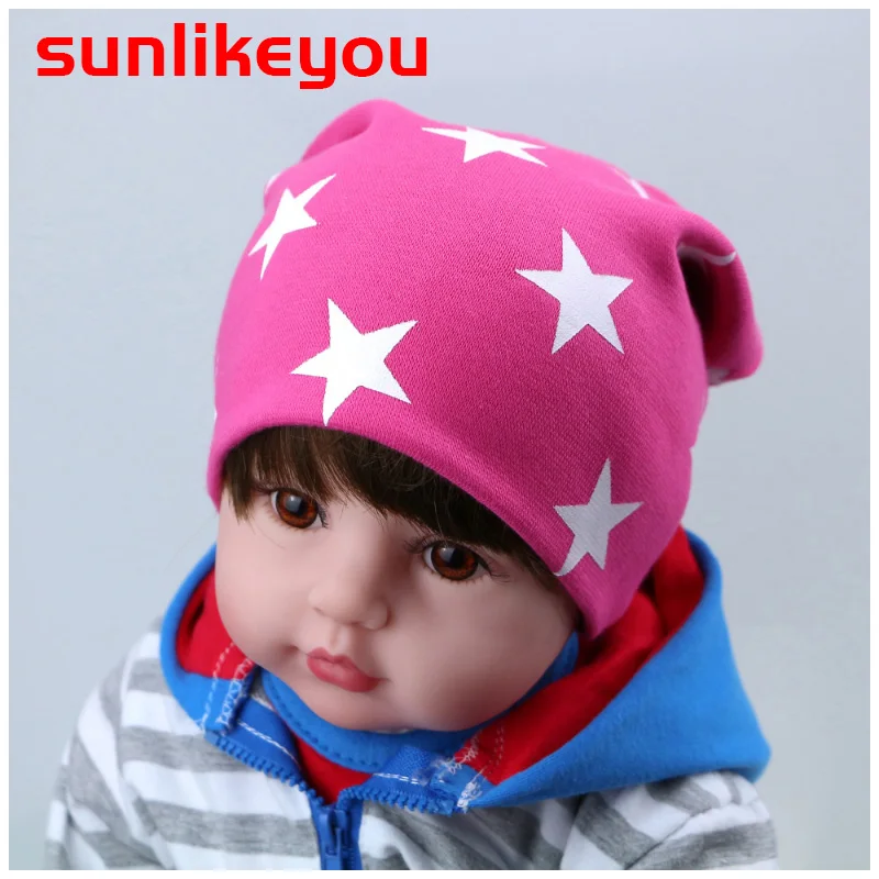 

Sunlikeyou Pentagram Pink Newborn Boy Girl Kids Children's Cap Cotton Soft Elastic Toddler Winter Beanie Bonnet Baby Girls Hat