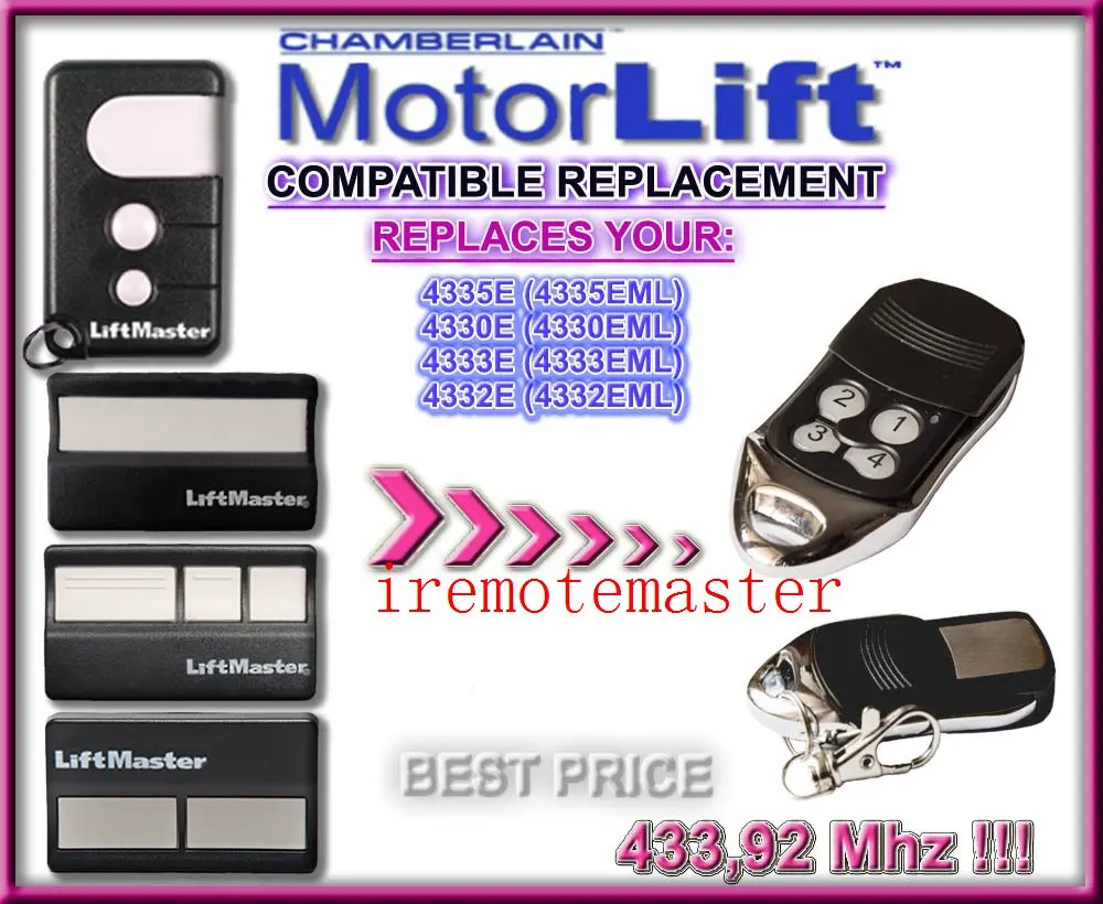 

Motorlift remote 4335E (4335EML),4330E (4330EML),4333E (4333EML),4332E (EML) replacement