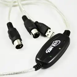 Оптовая продажа 5 * USB Midi кабель адаптер для музыкальной клавиатуры для портативных ПК XP, Vista, Mac