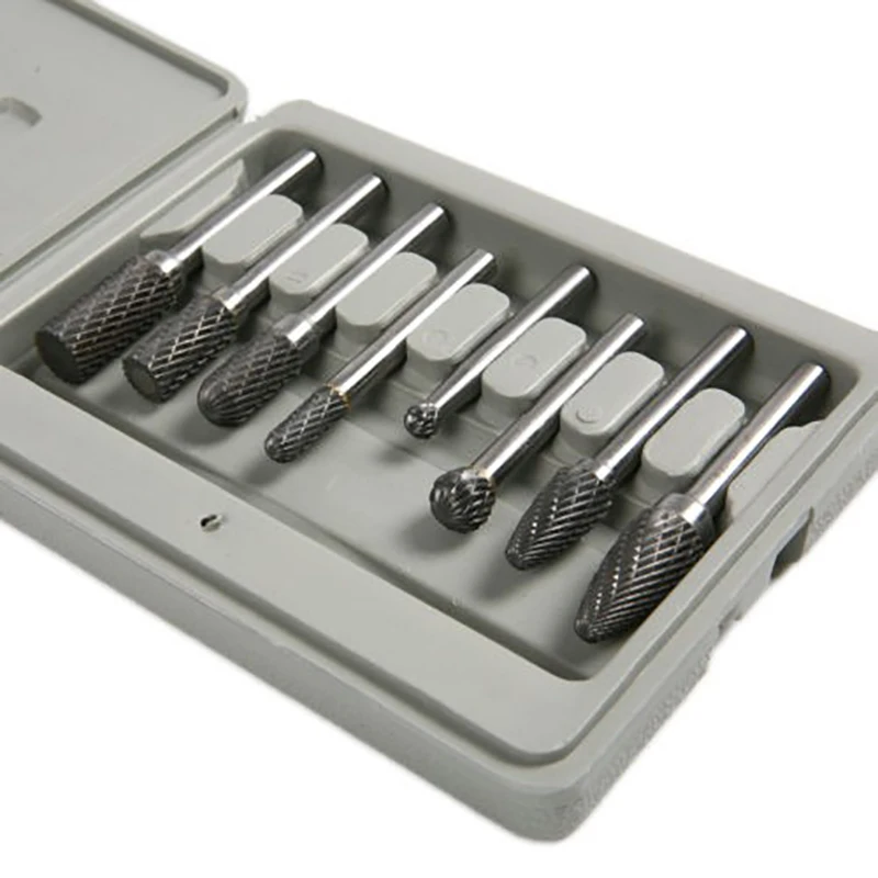8pcs tungsten carbide rotating burr set tungsten steel grinding head rotating eight-piece handle rotating tool