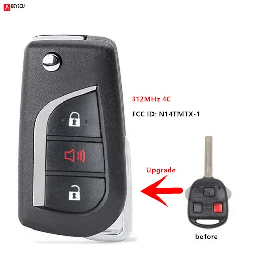 Новый обновленный запасной дистанционный ключ Keyecu для Lexus RX300 1999 2000 2001 2002 FCC:N14TMTX 1 4C
