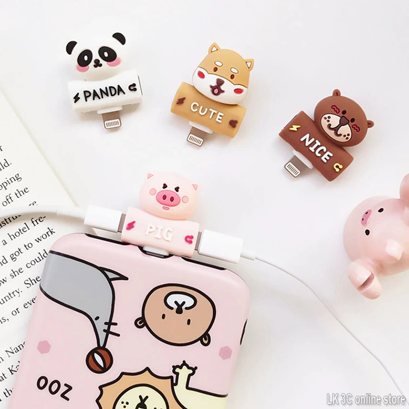 

2 in 1 Cute Earphone Splitter Adapter for APPLE Lightning Charging Ports Cartoon Charger Music Converter for iPhone 7/8/X plus