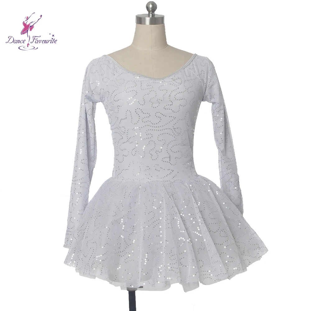 

Long sleeve sequin mesh bodice ballet tutu women ballet costume ballerina girl dance tutu