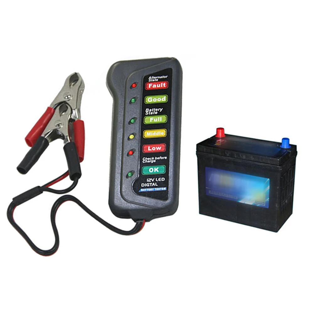 Brake Fluid Tester Plus LED Digital Battery Alternator Tester Battery Level Monitor For Car Motorcycle Trucks 12V