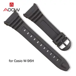 Качественный PU браслет для Casio W-96H с пряжкой водонепроницаемые мужские спортивные Сменные Мужские t браслет ремешок часы аксессуары черный