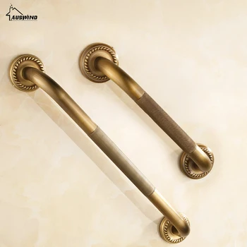 

30/40/50cm bronze brass bathroom toilet armrest towel rod carved shower safety support handle bathroom bathtub handrail