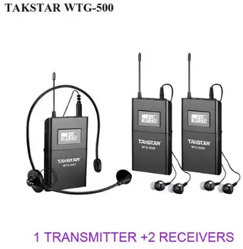 

Top Quality Takstar WTG-500 1 Transmitter + Receiver 2 pcs UHF PLL Wireless tour guide system voice device teaching earphones
