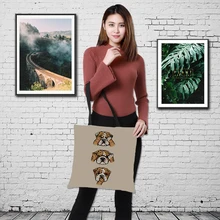 Индивидуальные милые женские сумки с принтом Doge Льняная сумка сумки с принтом логотипа повседневные дорожные пляжные сумки