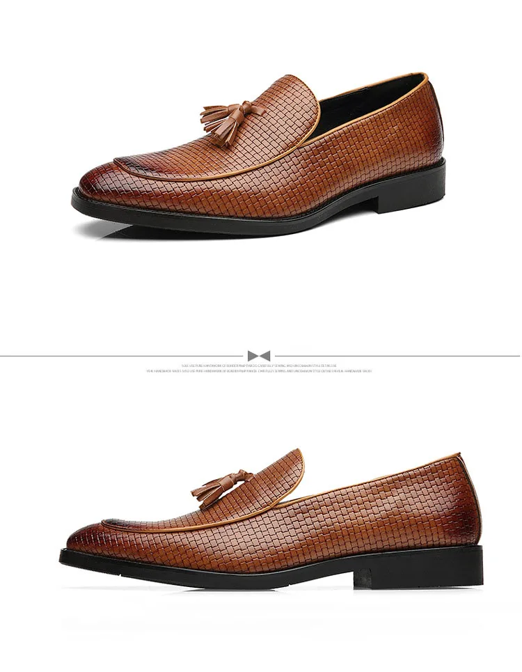 Мужские модельные туфли размера плюс 38-48; лоферы с кисточками в винтажном британском стиле; мужские свадебные туфли из искусственной кожи без застежки; Прямая поставка