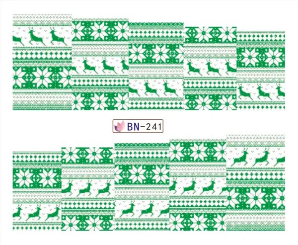 1 лист Рождество ногтей переводные наклейки воды красота Полный Обертывания маникюр Дизайн ногтей Переводные картинки Инструменты LABN229-252 - Цвет: BN241