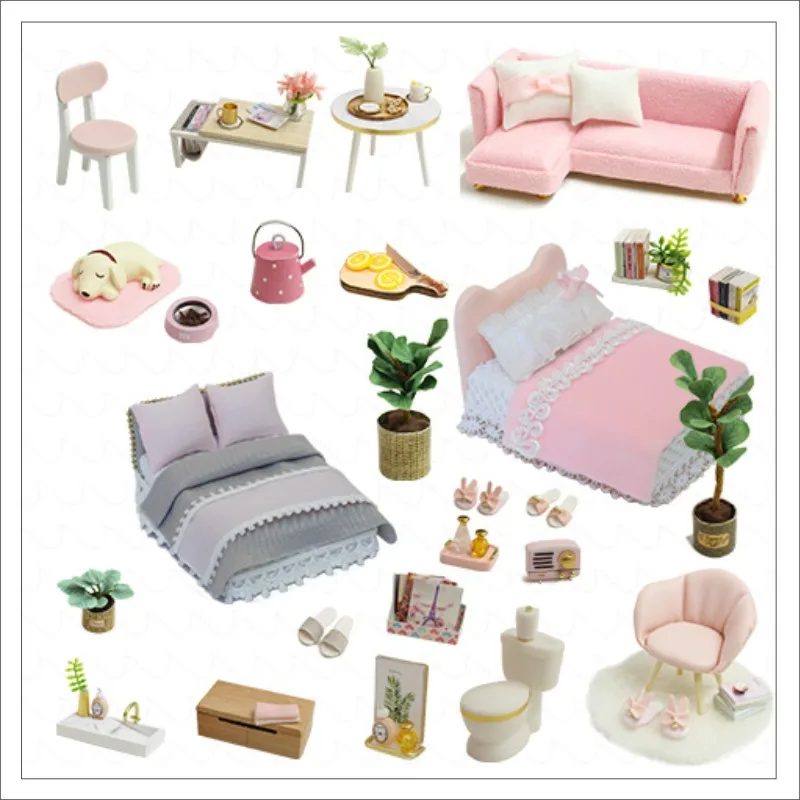 CUTEBEE DIY Doll House Wooden doll Houses Miniature dollhouse Furniture Kit with Music Led Toys for Children Birthday Gift L026