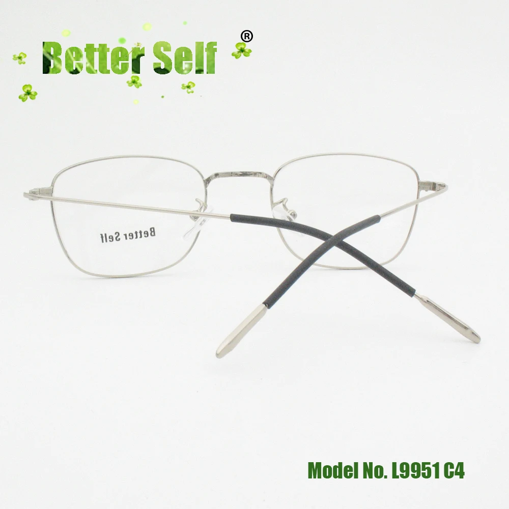 Металлические очки, тонкие световые очки, квадратные очки для глаз, оправа для женщин и мужчин, можно сделать линзы по рецепту, беттер Селф L9951