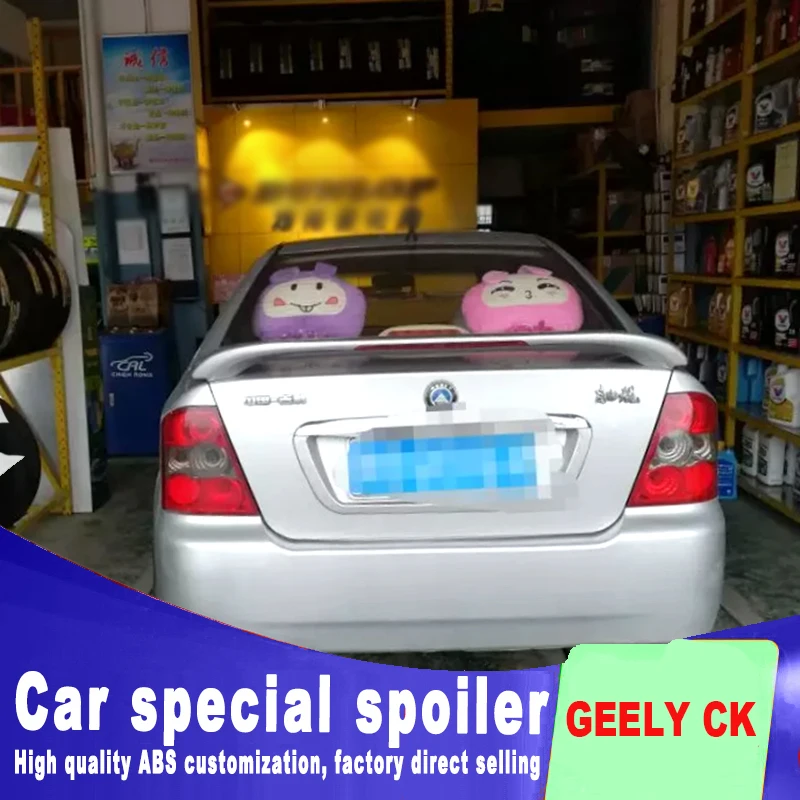 

high quality ABS material primer DIY paint color for GEELY CK spoiler stop lamp light punching install rear turnk wing spoilers