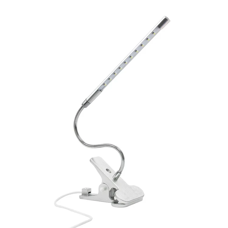 HOTFUN USB Led Настольная лампа с зажимом гибкий стол студентов лампы для кабинета для прикроватной тумбочке детская книга чтения офисные работы ноч - Испускаемый цвет: Silver