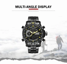 WEIDE Luxury Brand Watch Sport Men Digital Stainless Steelin Quartz Watch Man Waterproof  Army Alarm Clock Automatic Self-Wind