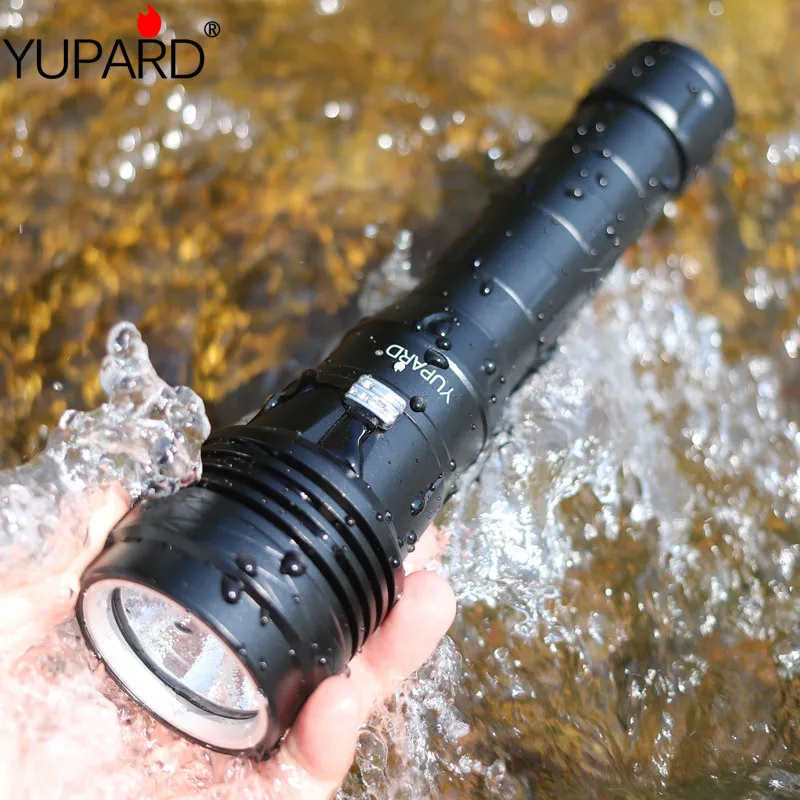 

XHP-50 LED Flashlight underwater Ultra Bright scuba Diving torch 20000 Lumens waterproof fill light diver Flashlight lantern