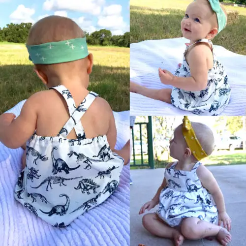 100% Cotton Newborn Kids Baby Girl Dinosaur Print Backless Tutu Dress Toddler Girls Summer Sleeveless Sundress Dresses Clothes