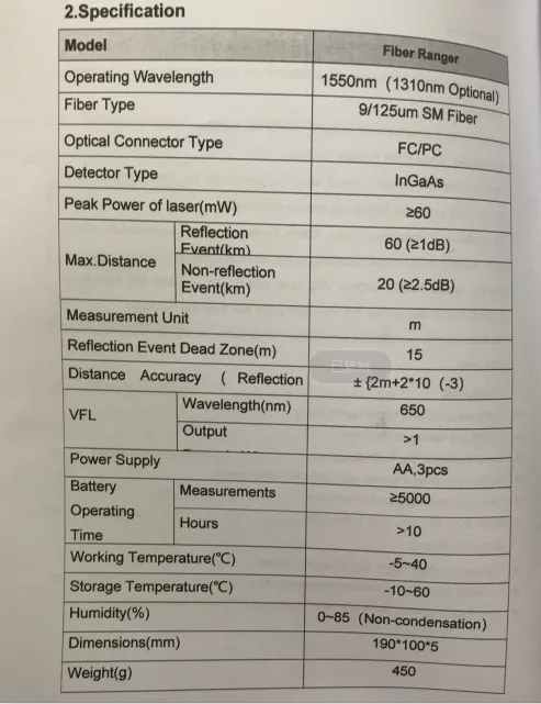 Joinwit JW3305 60 км Простой OTDR оптический рефлектометр времени 1550nm/1310nm FTTH оптический локатор тестер