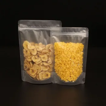 

50pcs Sand transparent packaging bags self standing ziplock bag food candy powder packing large small plastic pouch