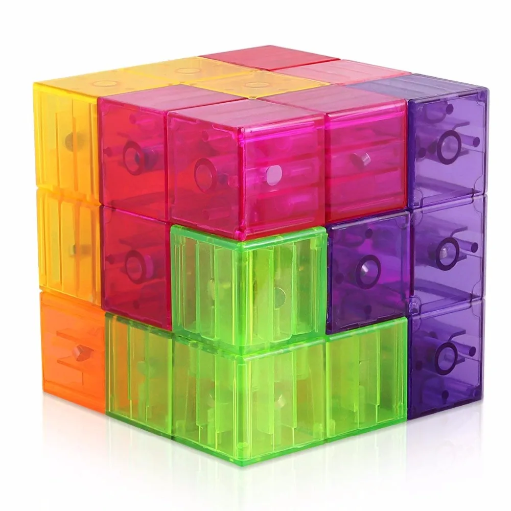 

3x3 Magnetic Cube Building Blocks 3D Magnet Tile 7Pcs Set Puzzle Speed Cube 3x3x3 with 54pcs Guide Cards Intelligence