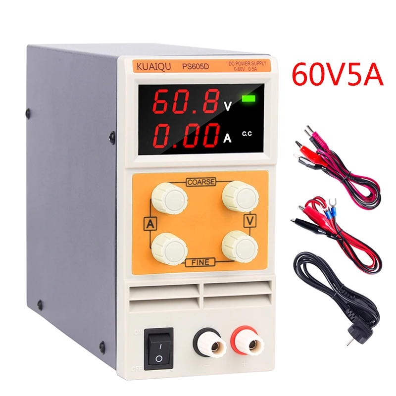 

Adjustable Digital Programmable DC Lab Power Supply Laboratory Power Supplies 60V 5A With 2 Set of probes For LAB Research