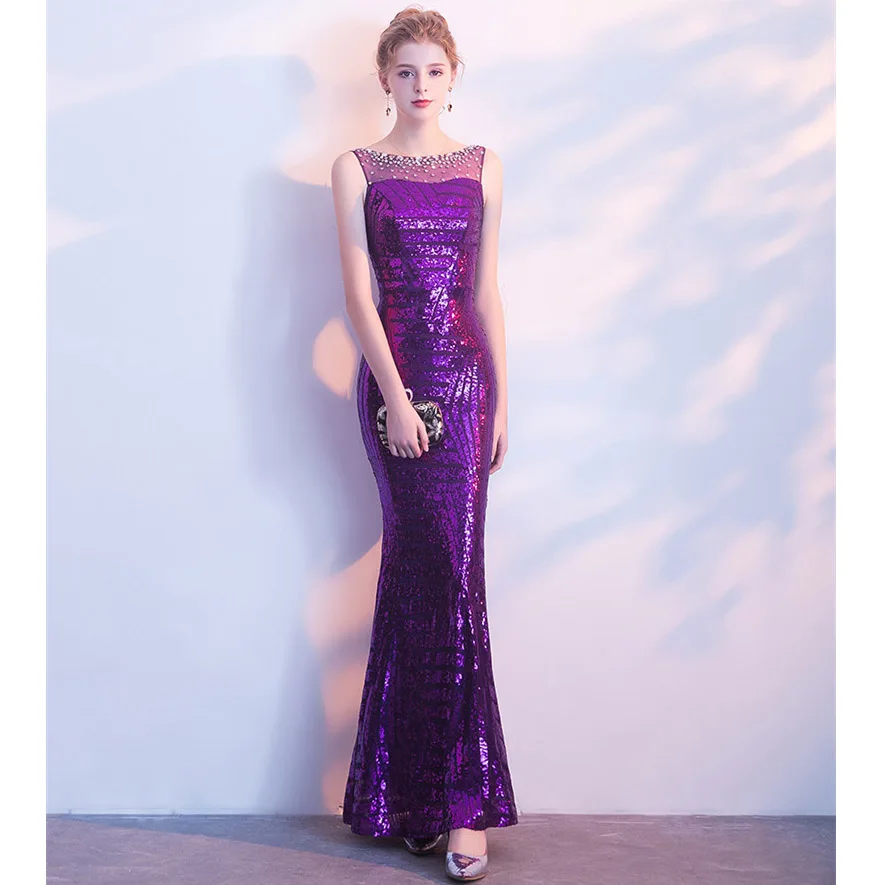 CEEWHY фиолетовые платья для выпускного вечера с блестками вечерние платья Robe de Soiree длинное платье-Русалка для выпускного официальное вечернее платье Vestido Longo