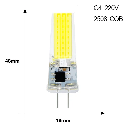 G4 Светодиодный светильник 220 в 3 Вт 2508 COB Чип Bombillas светодиодный светильник светодиодный G4 лампы заменить 30 Вт галогенные G4 - Испускаемый цвет: G4 COB 2508